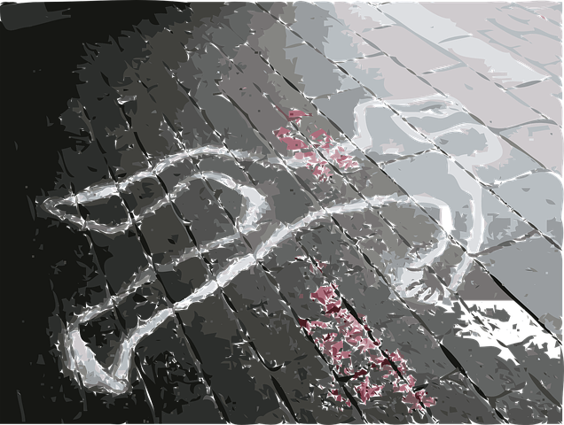 chalk outline of body on street