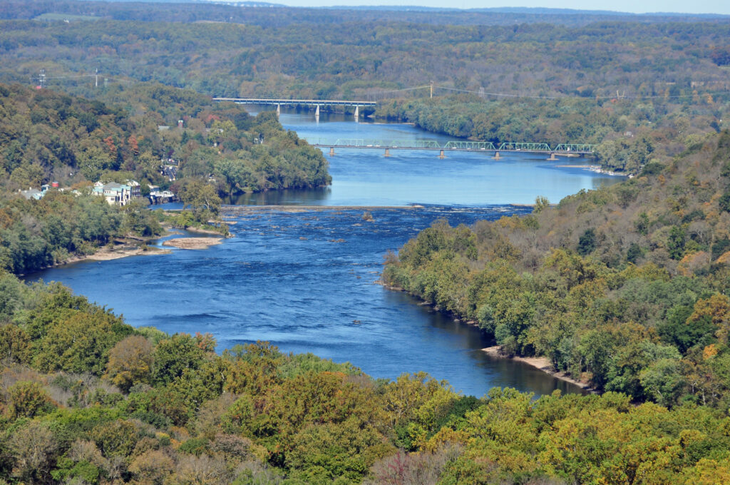 Photo of the Delaware River where unidentified bodies were found and identified using Rapid DNA and genetic genealogy